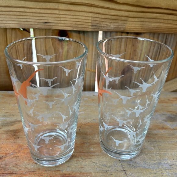 Set of 2 Texas Longhorns Texas University Pint Beer Glasses 16oz - Picture 4 of 7